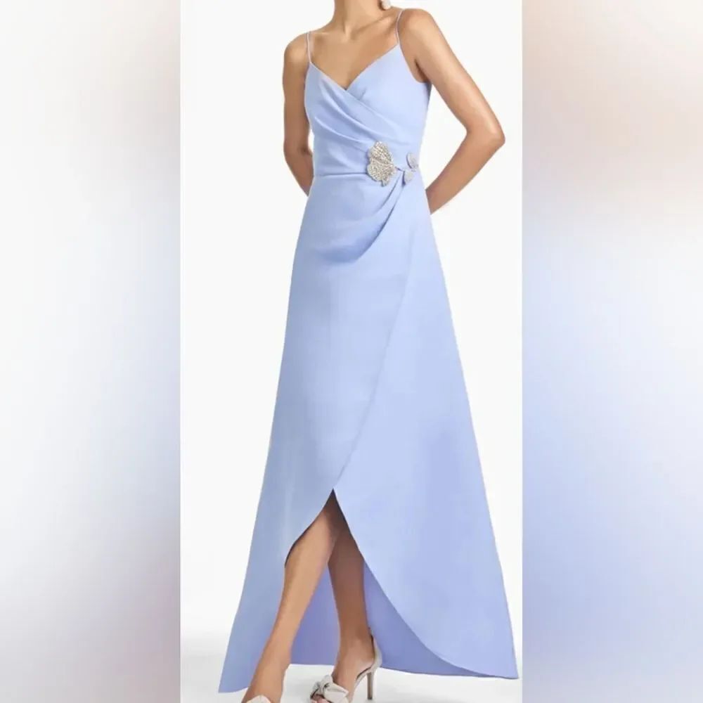 Sachin & Babi Abby Draped Tulip Gown NWT size 12 Periwinkle Purple